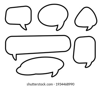 Set of Speech Bubbles Black and White