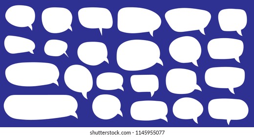 Set of speech bubbles. Blank empty vector white speech bubbles. Cartoon balloon word design.