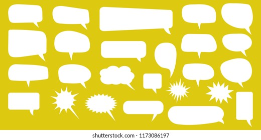 Set of speech bubbles. Blank empty vector white speech bubbles. Cartoon balloon word design.