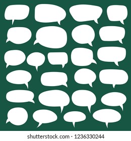 Set of speech bubbles. Blank empty vector white speech bubbles. Cartoon balloon word design.