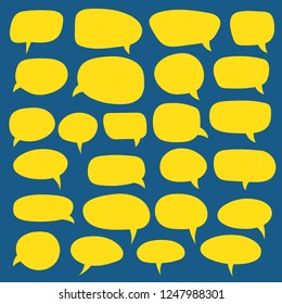 Set of speech bubbles. Blank empty vector white speech bubbles. Cartoon balloon word design.