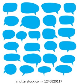 Set of speech bubbles. Blank empty vector white speech bubbles. Cartoon balloon word design.