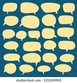 Set of speech bubbles. Blank empty vector white speech bubbles. Cartoon balloon word design.