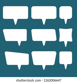 Set of speech bubbles. Blank empty vector white speech bubbles. Cartoon balloon word design.
