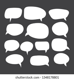 Set of speech bubbles. Blank empty vector white speech bubbles. Cartoon balloon word design.