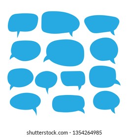 Set of speech bubbles. Blank empty vector white speech bubbles. Cartoon balloon word design.