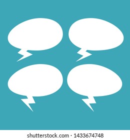 Set of speech bubbles. Blank empty vector white speech bubbles. Cartoon balloon word design.