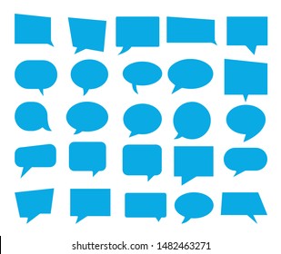 Set of speech bubbles. Blank empty vector white speech bubbles. Cartoon balloon word design.
