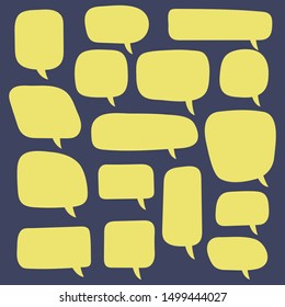 Set of speech bubbles. Blank empty vector white speech bubbles. Cartoon balloon word design.