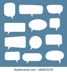 Set of speech bubbles. Blank empty vector white speech bubbles. Cartoon balloon word design.