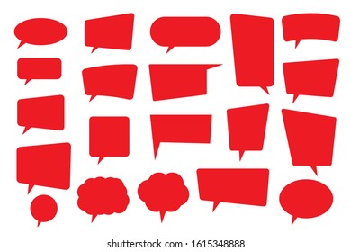 Set of speech bubbles. Blank empty vector white speech bubbles. Cartoon balloon word design.