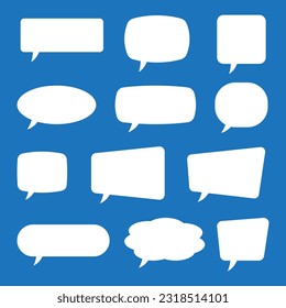 Set of speech bubbles. Blank empty vector white speech bubbles. Cartoon balloon word design.