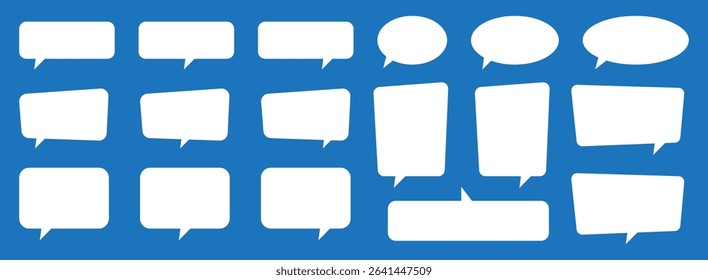 Set of speech bubbles. Blank empty white speech bubbles. Cartoon balloon word design.