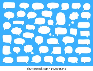 Set of speech bubbles. Blank retro empty comic bubbles. Stickers. Dialog balloons. Vector illustration.