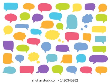 Set of speech bubbles. Blank retro empty comic bubbles. Stickers. Dialog balloons. Vector illustration.
