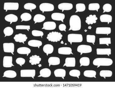 Set of speech bubbles. Blank retro empty comic bubbles. Stickers. Dialog balloons. Vector illustration.