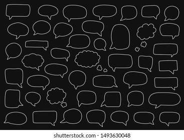Set of speech bubbles. Blank retro empty comic bubbles. Stickers. Dialog balloons. Vector illustration.