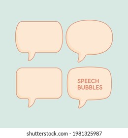 Set speech bubbles and blank template for quotes. Vector illustration