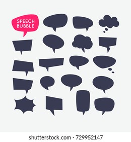 Set speech bubbles and blank template for quotes. Vector illustration