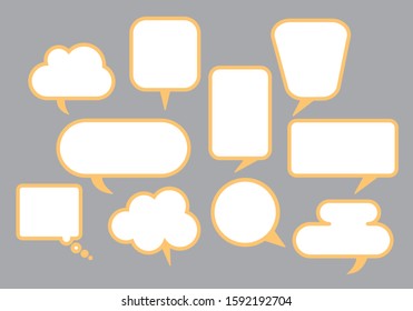 Set of speech bubbles. Blank white speech bubbles