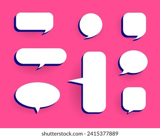 Set of  Speech Bubbles bubble design, vector illustration. Customizable elements, perfect for comic strips, illustrations, and graphic narratives