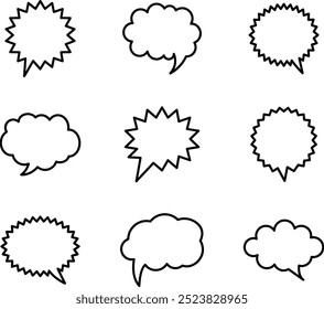 Set of speech bubbles. Speech bubble text, message box. Empty white speech bubbles. Vector illustration eps 10