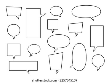 Reihe von Sprachblasen. Cartoon. Vektorgrafik