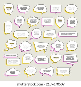 Set speech bubbles. Collection message clouds. Vector illustration.