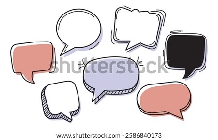 A set of speech bubbles.  A collection of talking speech balls isolated on a white background. Vector illustration
