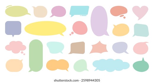 Set Of Speech Bubbles Colorfull pastel colors Illustration