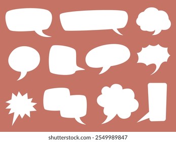 Set of speech bubbles for comics text. blank chating box, message box