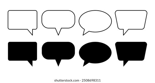 Set of speech bubbles. Conversation chat icon, communication. Vector illustration