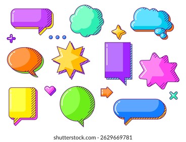 Set of speech bubbles. Decorative objects for design.