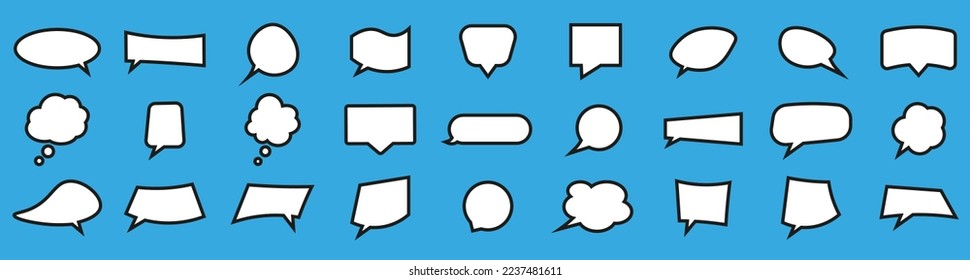 Set of speech bubbles. Dialog balloons. Vector illustration.