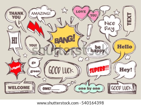 set speech bubbles dialog