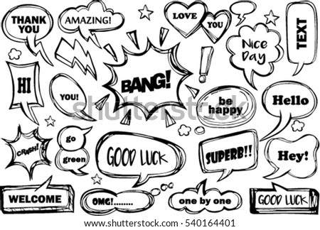 set speech bubbles dialog