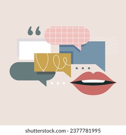 Set of speech bubbles of different shapes and meanings. Speech Bubble, Discussion, Talking, Business, Communication