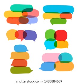 Set of speech bubbles, discuss, social network concept. Vector business illustration on white background.