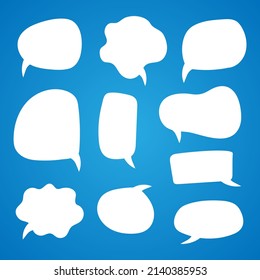 Conjunto de burbujas de habla, estilo doodle globo de diseño de ilustración vectorial del símbolo de pensamiento.