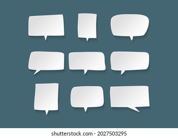 Reihe von Sprachblasen, Doodles oder Cartoons. Skizze Callout Set mit Design-Elementen für Licht- und Schattenkommunikation