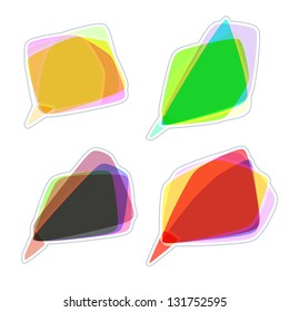 Set speech bubbles with examples phrases. EPS 10 vector illustration. Used efect transparency layers
