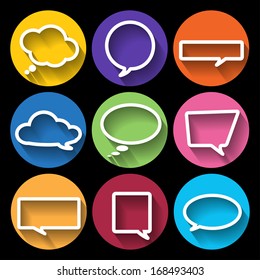 Set of speech bubbles in flat design style