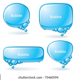 Set of speech bubbles formed from water
