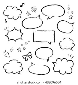 Set of speech bubbles in graffiti style