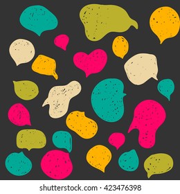 Set of speech bubbles with grunge texture