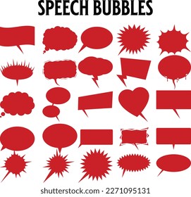 Set of speech bubbles. Halftone shadows. Vector illustration
