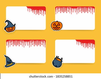 Set of speech bubbles halloween. Empty blank of different shapes for text and chat messages. Stock vector illustration. The variety of shape is so cute. It's good for transcribing message of emotion. 