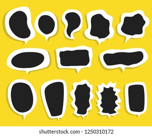 Set of Speech bubbles hand drawn. Vector illustration.