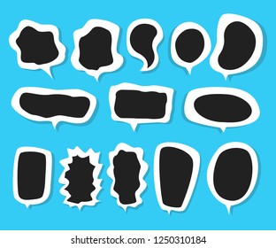 Set of Speech bubbles hand drawn. Vector illustration.