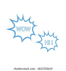 Set of speech bubbles. Hi, Hallo, wow. Vector illustration